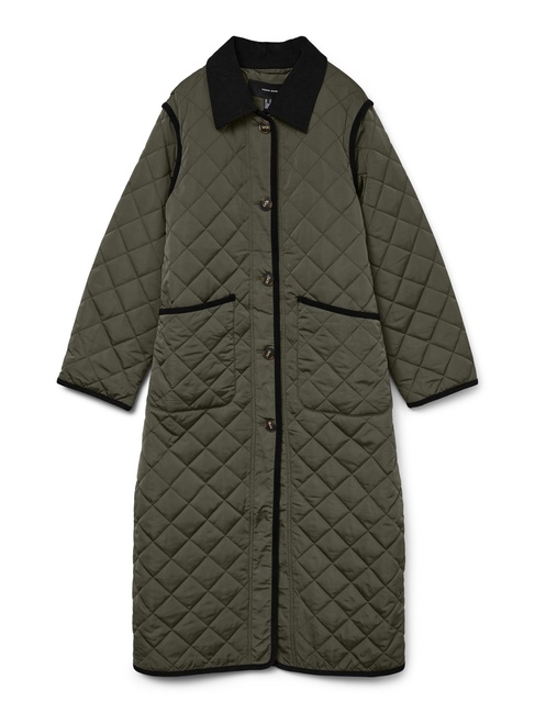 Фото ракурс 3 - Женское зеленое пальто Vero Moda артикул 10332383 GRAPE LEAF FW2025