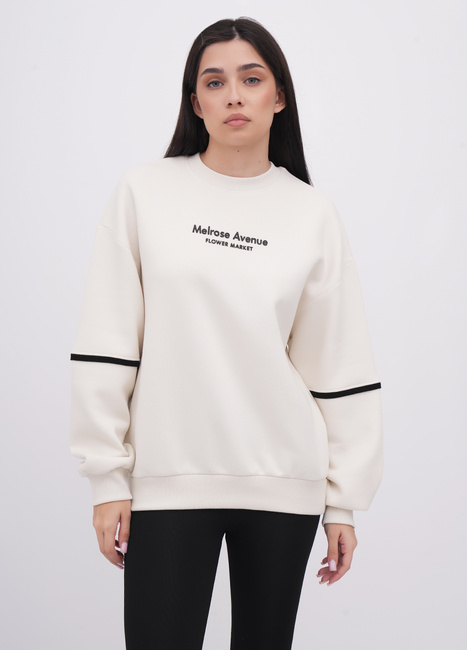 Жіночий молочний світшот EQUILIBRI артикул W231 035 000 MILK FW2025 Фото ракурс 1 - Жіночий молочний світшот EQUILIBRI артикул W231 035 000 MILK FW2025