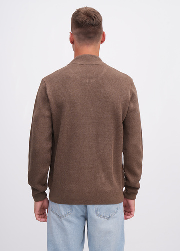 Фото ракурс 2 - Чоловічий коричневий кардиган EQUILIBRI артикул M343 001 000 Brown FW2025