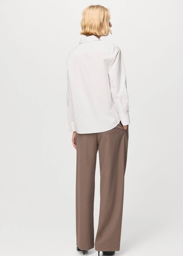 Фото ракурс 2 - Женская молочная рубашка Mango артикул 27091246 02 2 season