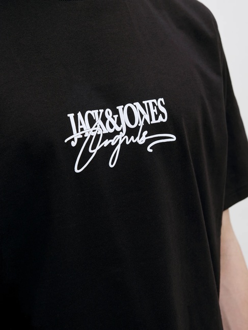 Фото ракурс 6 - Чоловіча чорна футболка Jack & Jones артикул 12276784 Black FW2025