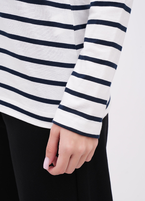 Женский белый лонгслив EQUILIBRI артикул W215 021 000 White FW2025 Фото ракурс 4 - Женский белый лонгслив EQUILIBRI артикул W215 021 000 White FW2025