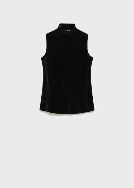 Женский черный топ Mango артикул 77009086 99 7 season Фото ракурс 5 - Женский черный топ Mango артикул 77009086 99 7 season