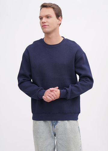 Фото ракурс 1 - Чоловічий синій світшот EQUILIBRI артикул M231 003 000 NAVY BLUE FW2025