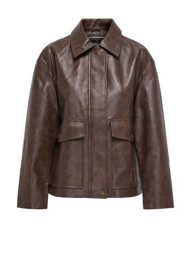 Фото ракурс 1 - Жіноча коричнева куртка Only артикул 15350398 Bitter Chocolate FW2025