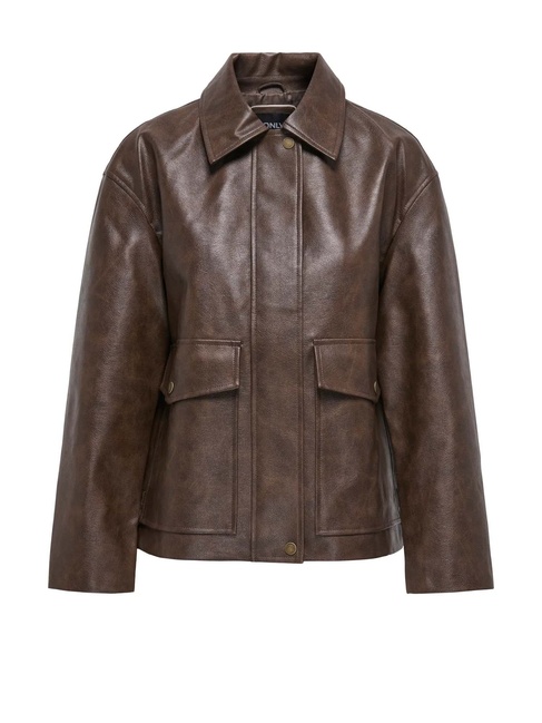 Фото ракурс 1 - Жіноча коричнева куртка Only артикул 15350398 Bitter Chocolate FW2025