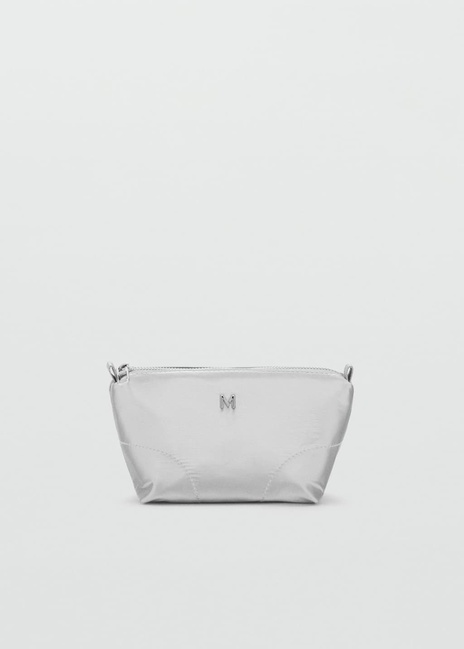 Фото ракурс 2 - Женская серебряная косметичка Mango артикул 87063285 PL 8 season
