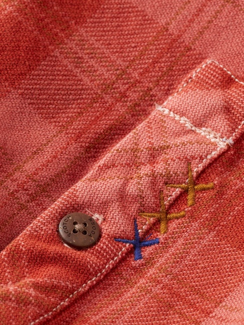 Чоловіча помаранчева сорочка SCOTCH & SODA артикул 180860 610 FW2025 Фото ракурс 7 - Чоловіча помаранчева сорочка SCOTCH & SODA артикул 180860 610 FW2025