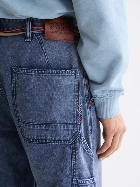 Фото ракурс 4 - Мужские синие джинсы SCOTCH & SODA артикул 180869 401 FW2025