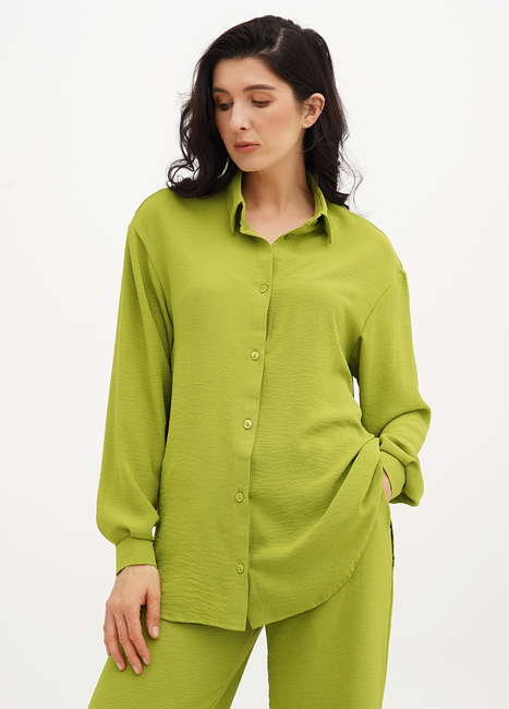 Жіноча зелена сорочка EQUILIBRI артикул W491 031 101 LIME SS2025 Фото ракурс 1 - Жіноча зелена сорочка EQUILIBRI артикул W491 031 101 LIME SS2025