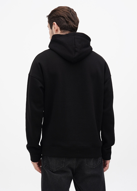 Фото ракурс 2 - Чоловіче чорнe худі EQUILIBRI артикул M OD Hoody Fleece Black FW2023