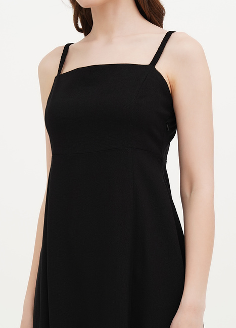 Фото ракурс 3 - Женский черный сарафан EQUILIBRI артикул W451 008 000 Black SS2025