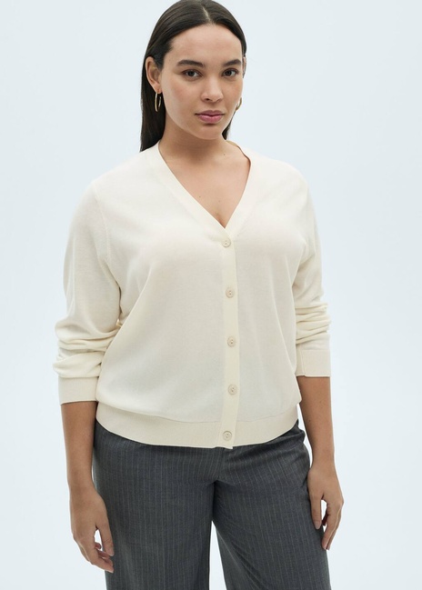 Жіночий молочний кардиган Mango артикул 87074078 05 8 season Фото ракурс 7 - Жіночий молочний кардиган Mango артикул 87074078 05 8 season