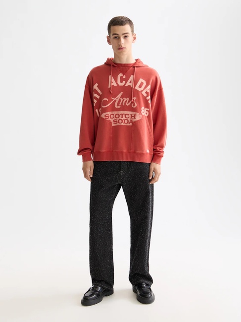 Фото ракурс 3 - Чоловіче червонe худі SCOTCH & SODA артикул 181283 610 FW2025