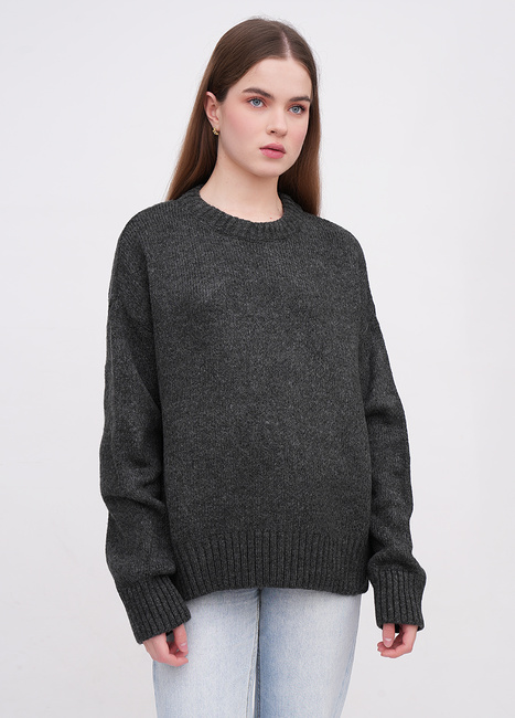 Фото ракурс 1 - Женский серый свитер EQUILIBRI артикул W342 054 002 Grey FW2025