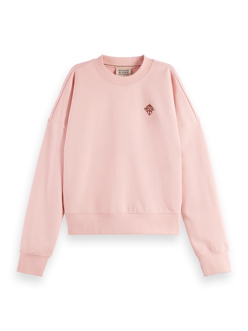 Женский розовый свитшот SCOTCH & SODA артикул U9E00799T U634 FW2025 Фото ракурс 5 - Женский розовый свитшот SCOTCH & SODA артикул U9E00799T U634 FW2025