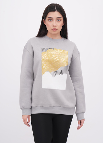 Фото ракурс 1 - Жіночий сірий світшот EQUILIBRI артикул W231 034 000 Grey FW2025