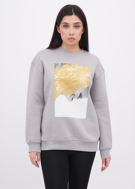 Фото ракурс 1 - Жіночий сірий світшот EQUILIBRI артикул W231 034 000 Grey FW2025