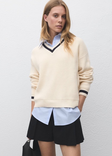 Фото ракурс 1 - Женский бежевый джемпер Mango артикул 17074775 08 1 season