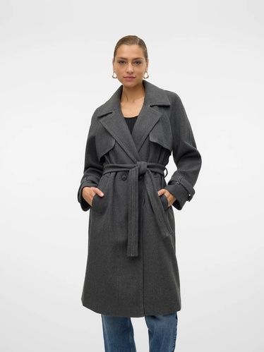 Фото ракурс 1 - Жіноче сірe пальто Vero Moda артикул 10319995 DARK GREY MELANGE FW2024