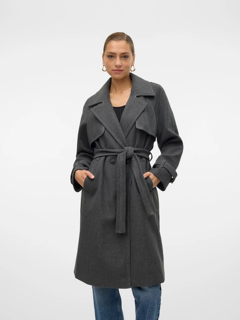 Фото ракурс 1 - Жіноче сірe пальто Vero Moda  артикул 10319995 DARK GREY MELANGE FW2024