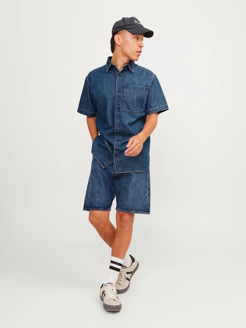 Фото ракурс 4 - Чоловічі сині шорти Jack & Jones  артикул 12252981 Blue denim SS2024