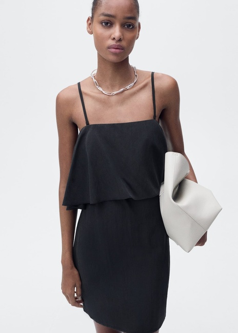 Женское черное платье Mango артикул 87057186 99 8 season Фото ракурс 1 - Женское черное платье Mango артикул 87057186 99 8 season