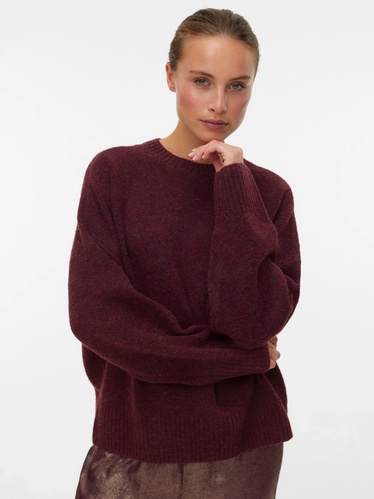 Фото ракурс 1 - Жіночий бордовий светр Vero Moda артикул 10320463 Tawny Port FW2025