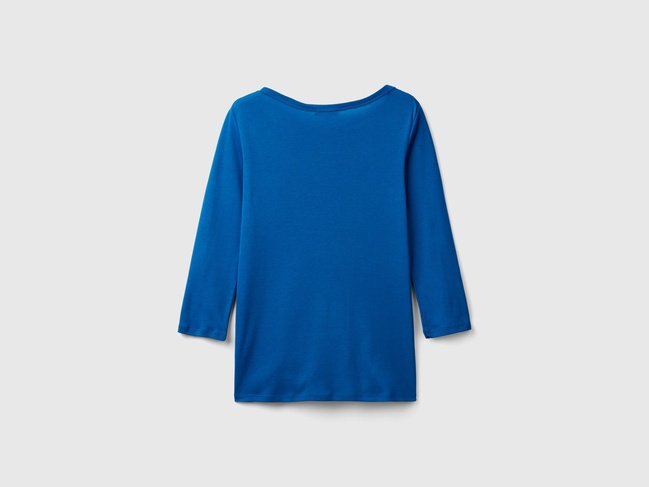 Женский синий реглан Benetton артикул 3GA2E16A1 0W5 24A Фото ракурс 3 - Женский синий реглан Benetton артикул 3GA2E16A1 0W5 24A