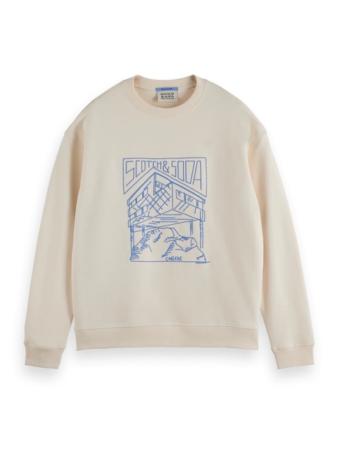 Чоловічий бежевий світшот SCOTCH & SODA артикул 181521 270 FW2025 Фото ракурс 5 - Чоловічий бежевий світшот SCOTCH & SODA артикул 181521 270 FW2025