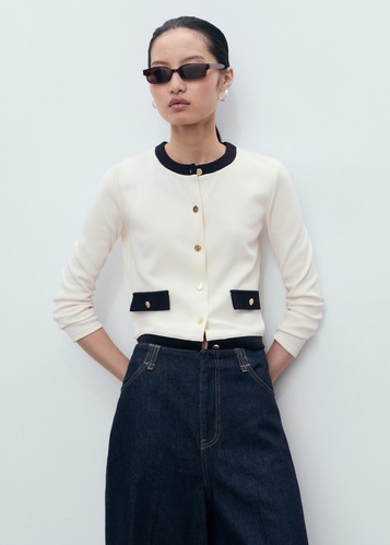 Фото ракурс 1 - Жіночий молочний кардиган Mango артикул 17064082 05 1 season