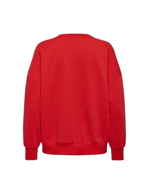 Женский красный свитшот Only артикул 15317005 flame scarlet SS2024 Фото ракурс 2 - Женский красный свитшот Only артикул 15317005 flame scarlet SS2024
