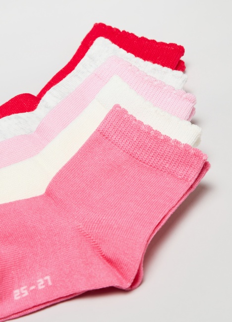 Фото ракурс 3 - Красные носки для девочек OVS артикул 1760832 PINK/GREY SS2024
