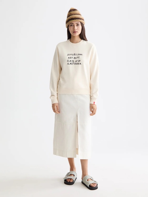 Фото ракурс 2 - Женский бежевый свитшот SCOTCH & SODA артикул U9E00801T U137 FW2025