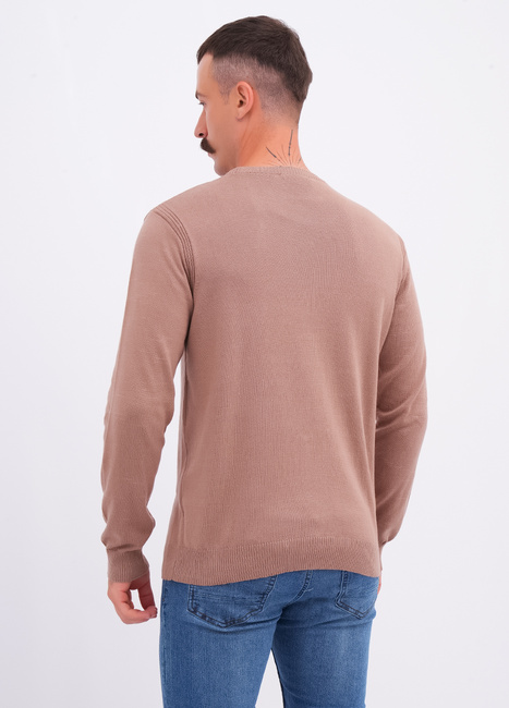 Фото ракурс 2 - Чоловічий бежевий джемпер EQUILIBRI артикул M345 002 000 Beige FW2025