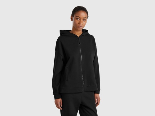 Фото ракурс 1 - Жіноча чорна олімпійка Benetton артикул 3UNID500R 100 25A