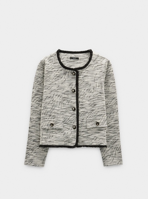 Женский серый кардиган Parfois артикул 233334 _DM FW2025 Фото ракурс 4 - Женский серый кардиган Parfois артикул 233334 _DM FW2025