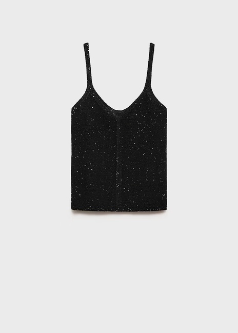 Фото ракурс 6 - Женский черный топ Mango артикул 77089069 99 7 season