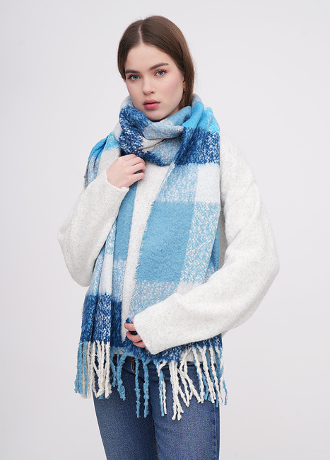Фото ракурс 1 - Жіночий синій шарф EQUILIBRI артикул W882 007 000 Blue FW2025