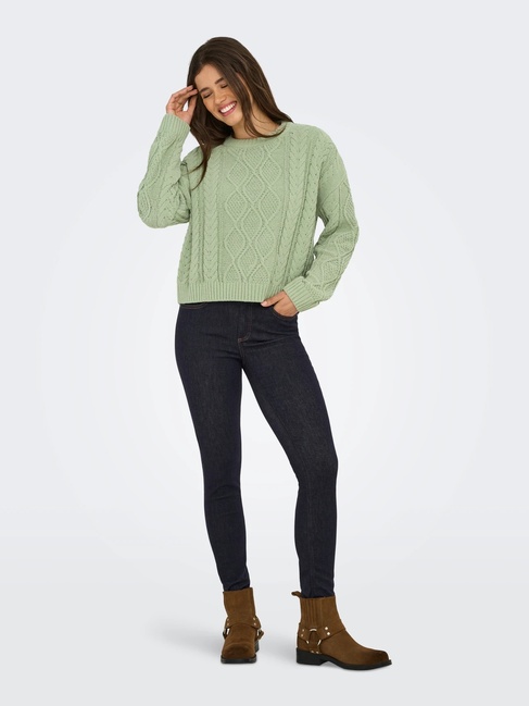 Фото ракурс 5 - Женский зеленый свитер Only артикул 15351234 Desert Sage FW2025
