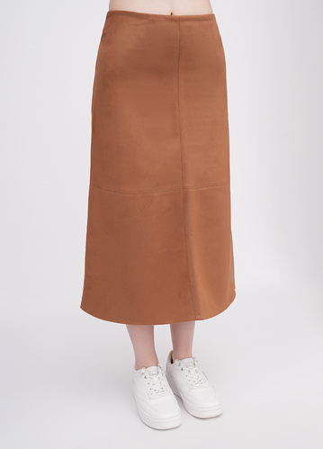 Фото ракурс 1 - Жіноча коричнева спiдниця EQUILIBRI артикул W462 027 001 CAMEL FW2025