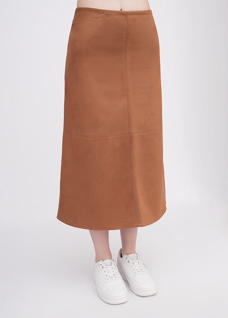 Фото ракурс 1 - Жіноча коричнева спiдниця EQUILIBRI артикул W462 027 001 CAMEL FW2025