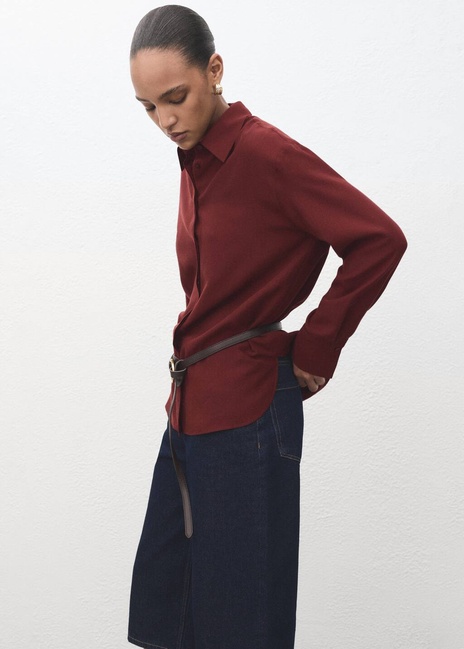 Фото ракурс 4 - Жіноча бордова сорочка Mango артикул 17084140 79 1 season