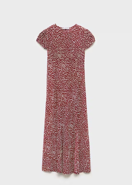 Женское бордовое платье Mango артикул 17073793 78 1 season Фото ракурс 3 - Женское бордовое платье Mango артикул 17073793 78 1 season