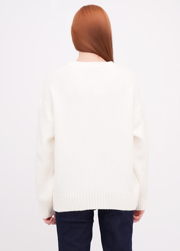 Фото ракурс 2 - Жіночий молочний светр EQUILIBRI артикул W342 054 000 MILK FW2025