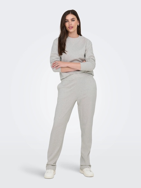 Женский серый свитшот Only артикул 15353417 Oatmeal FW2025 Фото ракурс 5 - Женский серый свитшот Only артикул 15353417 Oatmeal FW2025