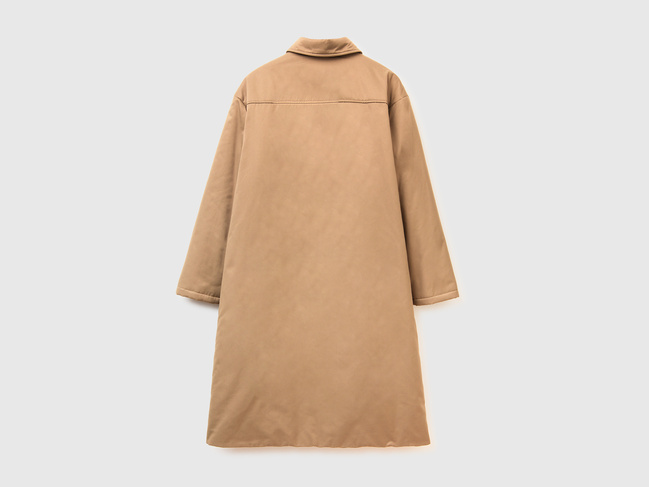 Фото ракурс 3 - Жіночий коричневий плащ Benetton артикул 2I1UDN08F 193 25A