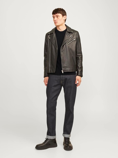 Фото ракурс 4 - Мужской чёрный джемпер Jack & Jones артикул 12257771 Black FW2024