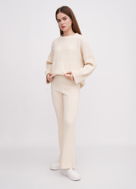 Фото ракурс 3 - Жіночі молочні штани EQUILIBRI артикул W391 056 200 MILK FW2025