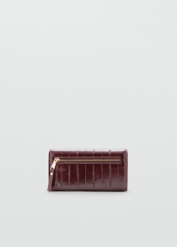 Фото ракурс 2 - Женский бордовый кошелёк Mango артикул 27041276 78 2 season